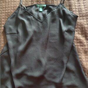 Lauren Ralph Lauren Black Fitted Backless Camisole
